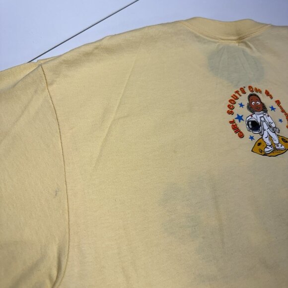 Vintage 90s Girl Scout T Shirt Adult XL 23x30 Yellow Single Stitch NEW - Picture 7 of 11